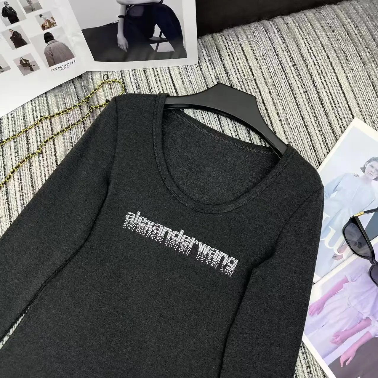 Alexander Wang Women Slim Fit Logo Hoodie Top