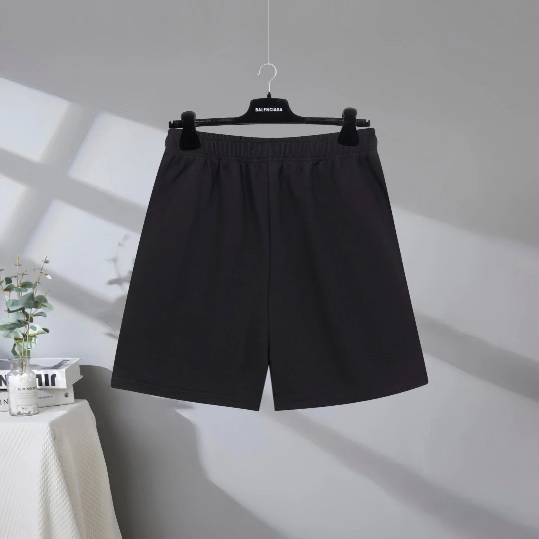 Balenciaga Paris Black Cotton Casual Shorts