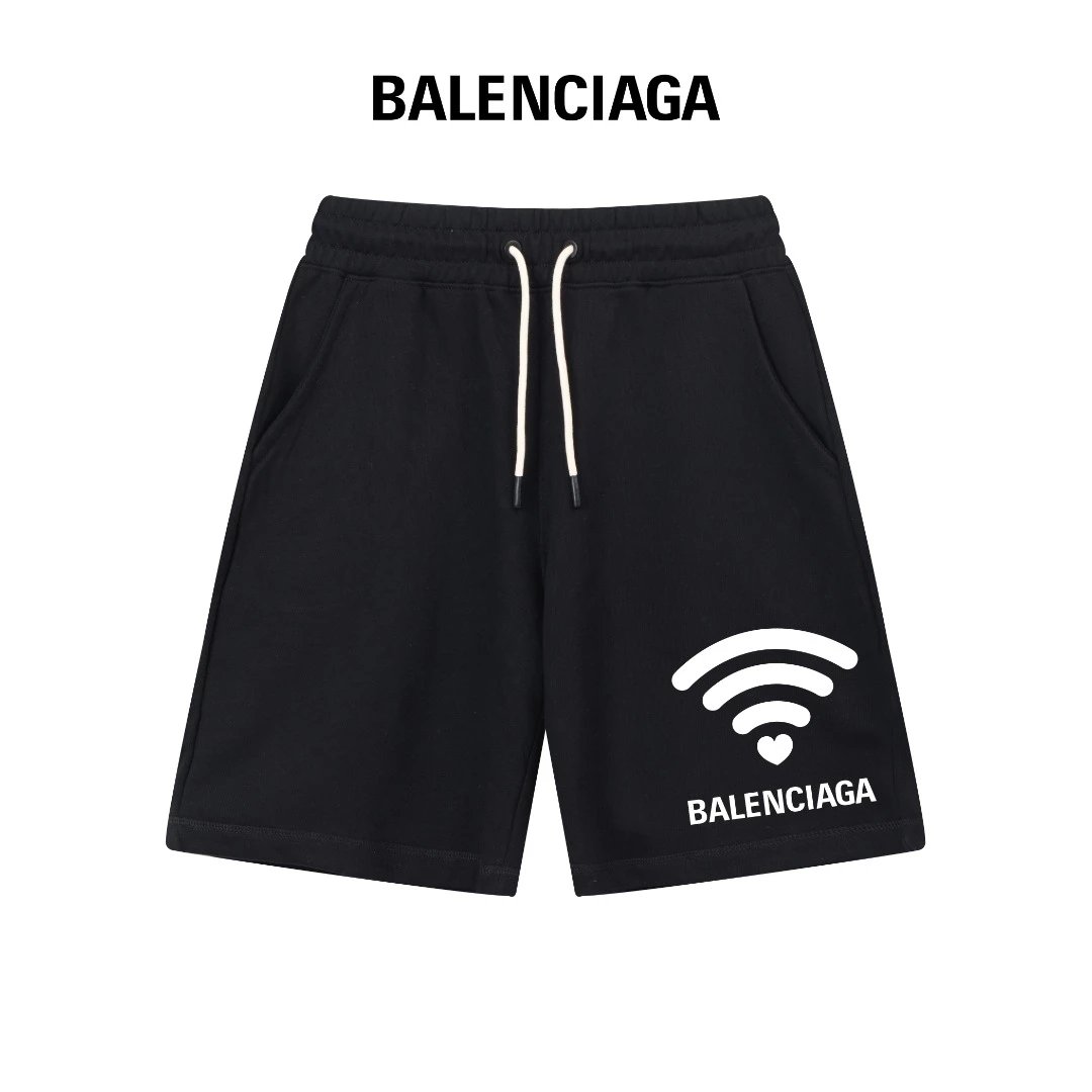 Balenciaga Grey Cotton Wi-Fi Heart Men’s Shorts