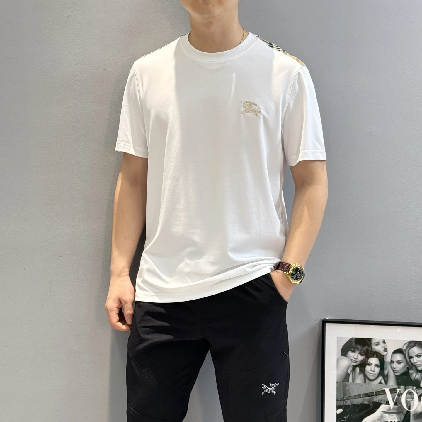 Burberry White Cotton Logo Men’s T-Shirt