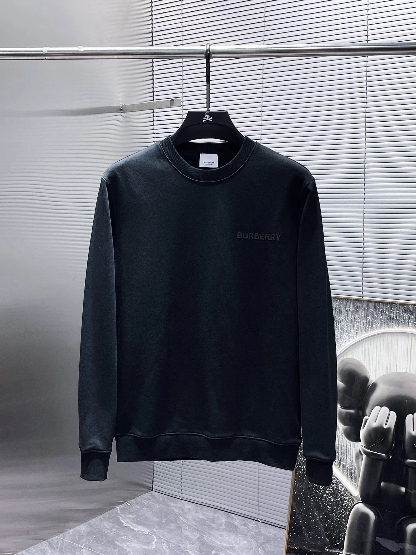 Burberry Blue Cotton Logo Hoodie