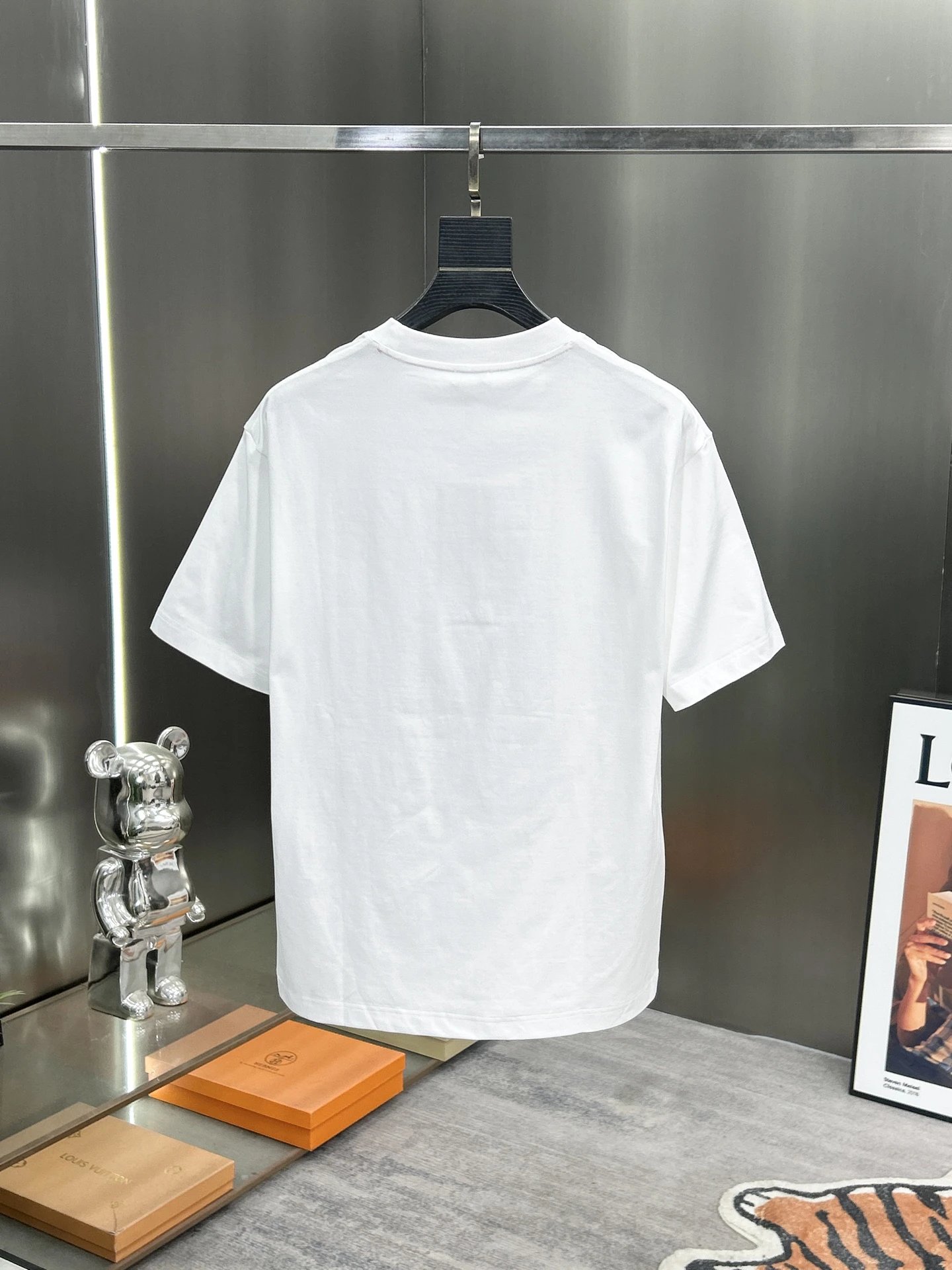 Burberry Men White Cotton T-Shirt Knight Logo