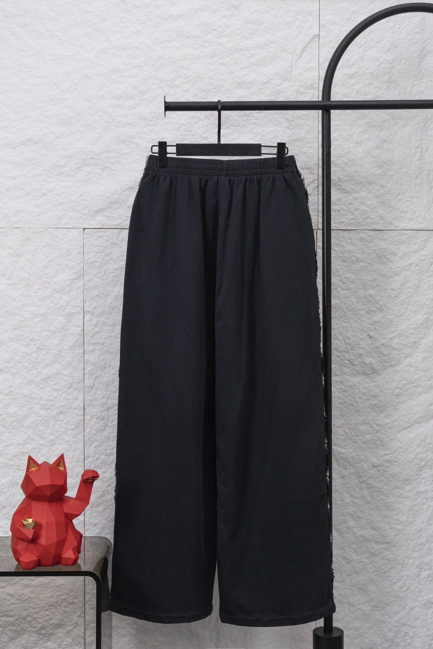 Balenciaga Plaid Wide Leg Pants Black White Check