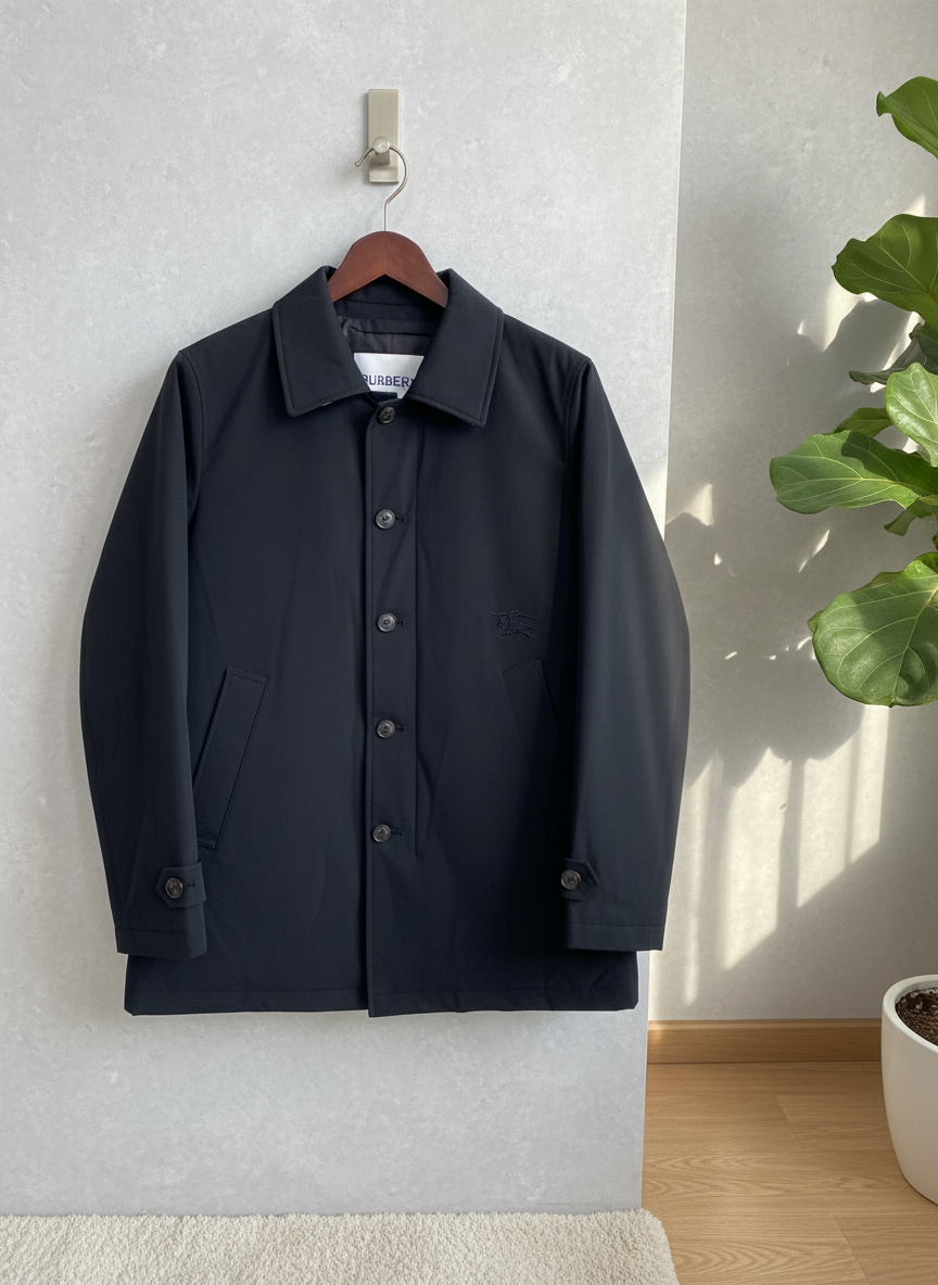 Burberry Men’s Classic Black Button Up Jacket