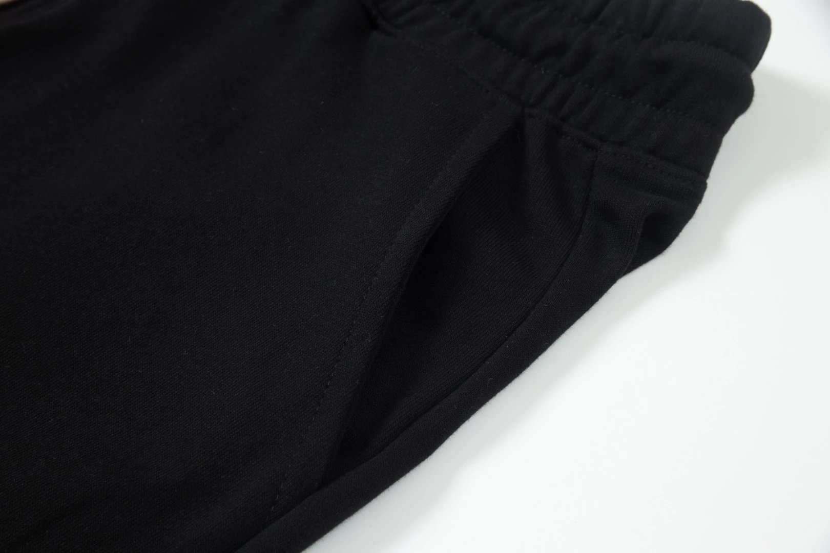Balenciaga Men Black Cotton Shorts Blue Logo