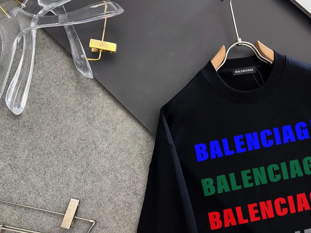 Balenciaga Unisex Multicolor Logo Oversized Cotton Hoodie