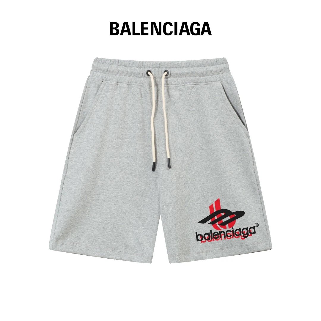 Balenciaga Men's Cotton Logo Casual Shorts