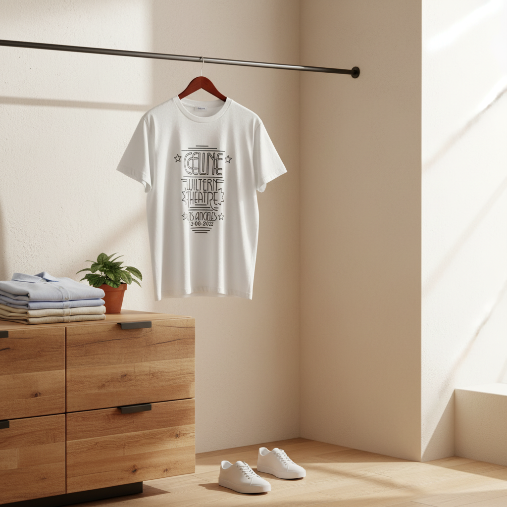 CELINE Wiltern Los Angeles White Graphic Cotton T-Shirt