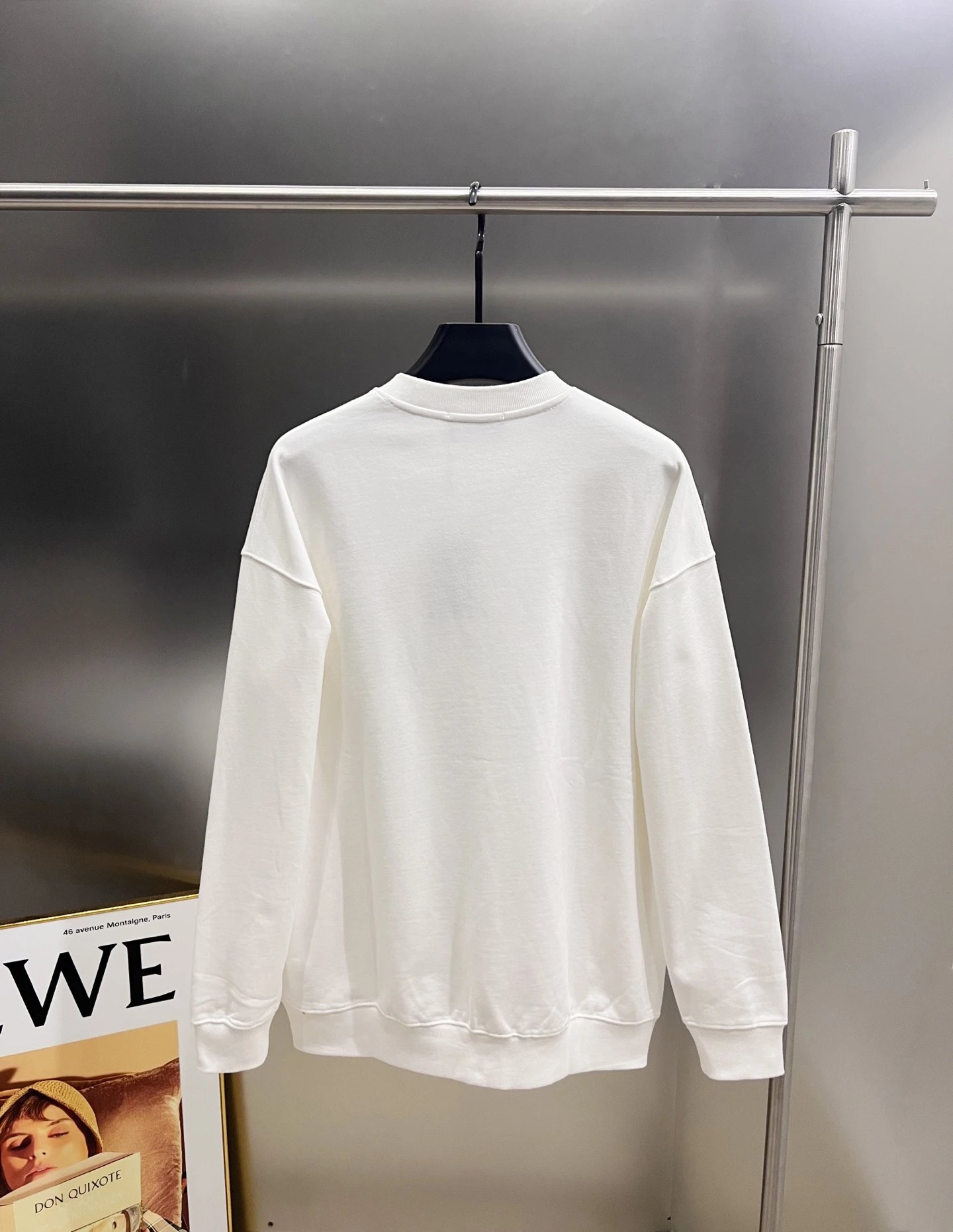 Balenciaga White Pink Logo Oversized Cotton Hoodie