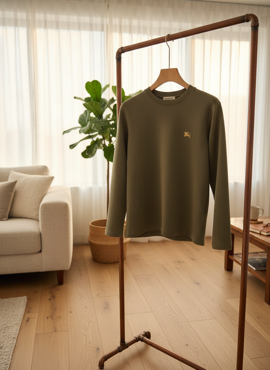 Burberry Men's Khaki Cotton Long Sleeve Sweatshirt