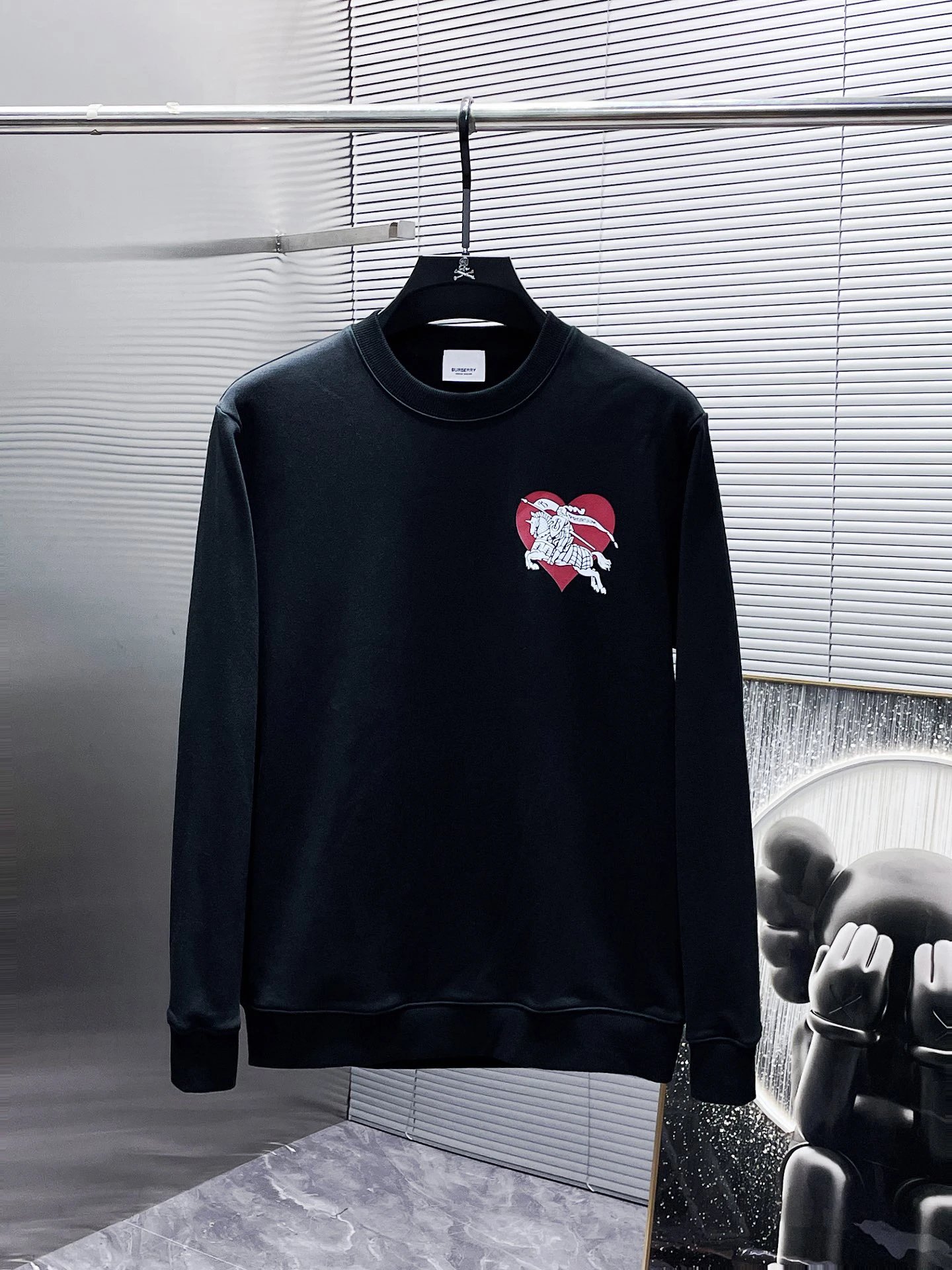 Burberry Red Cotton Equestrian Logo Hoodie