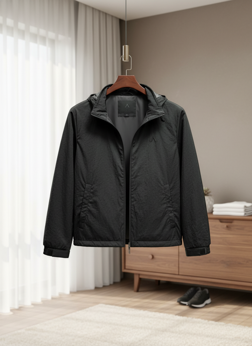 Burberry Black Lightweight Adjustable Cuff Street Hoodie