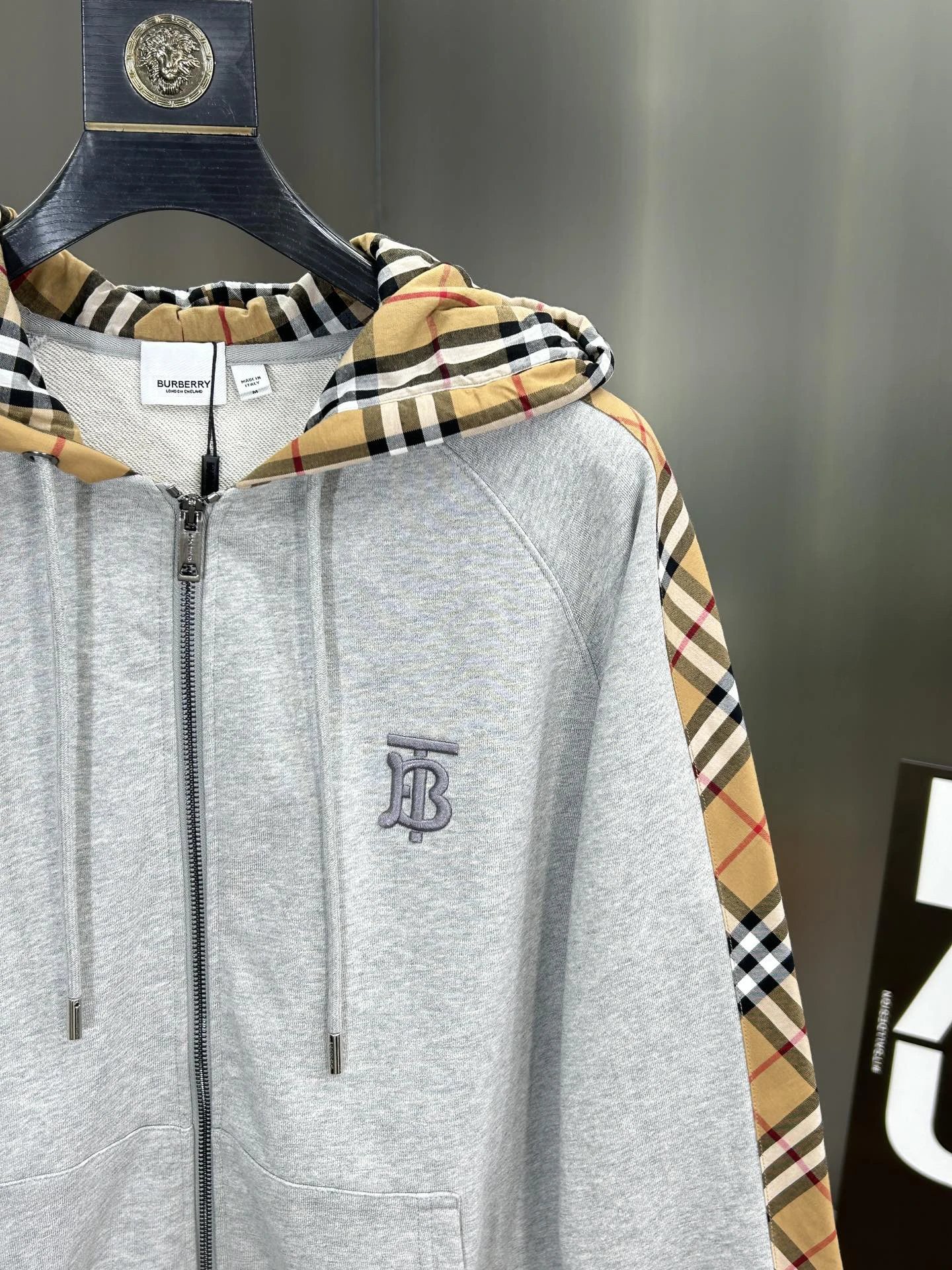 Burberry Men Zip Hoodie Classic Check Cotton Jacket