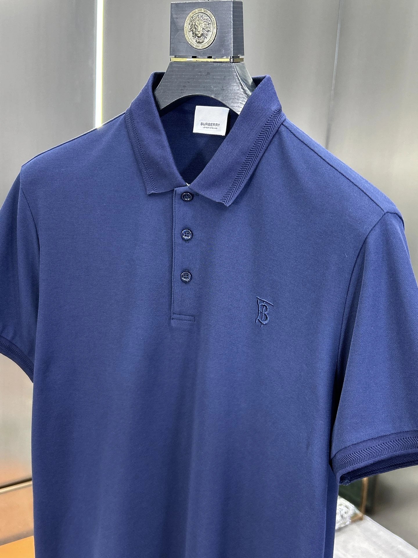 Burberry Men Classic Navy Cotton Polo Shirt