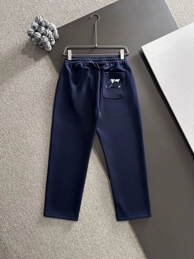 Balenciaga Men’s Navy Drawstring Casual Pants
