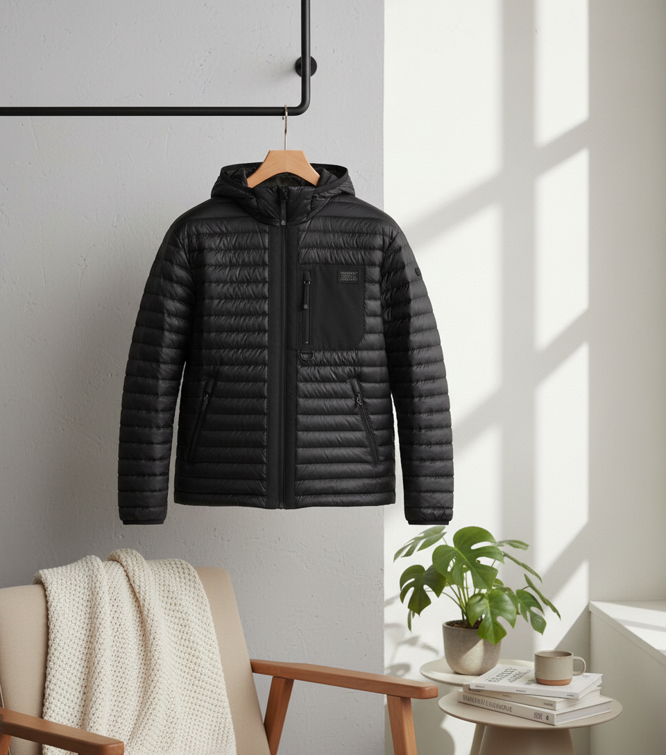 Burberry Men’s Black Hooded Lightweight Down Jacket