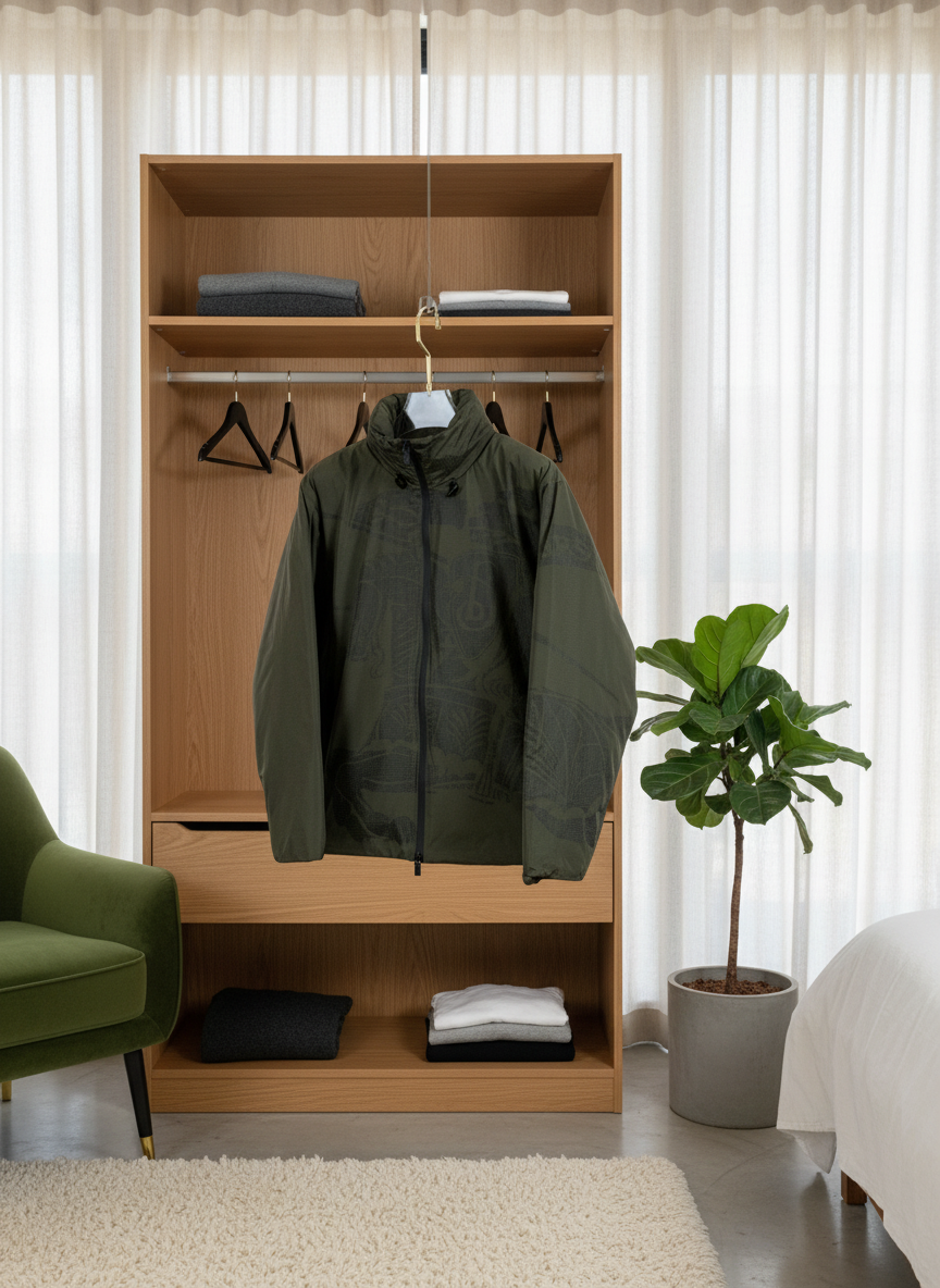 Burberry Men’s Dark Green Lightweight Hooded Jacket
