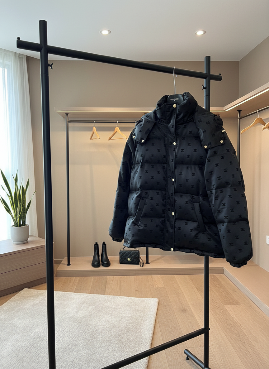 CHANEL Women Black Down Jacket Winter Coat