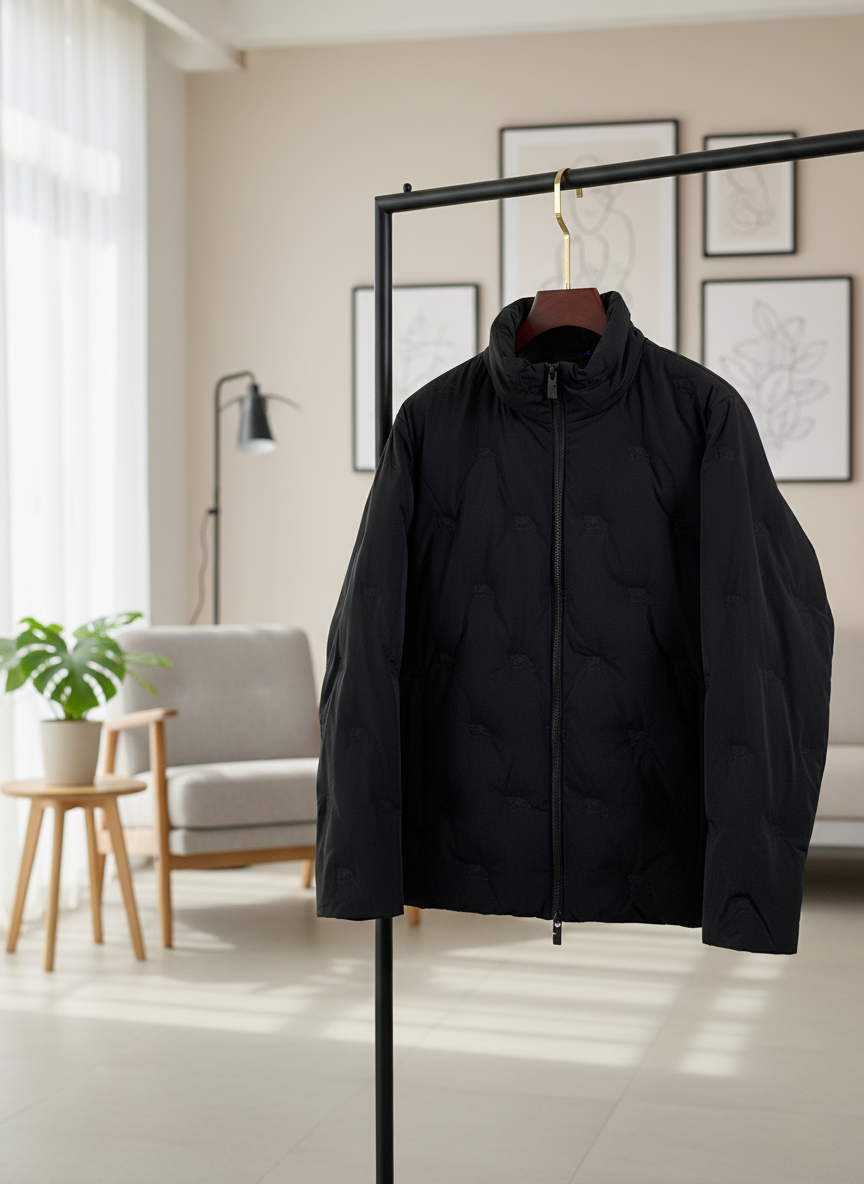Burberry Black Quilted Down Jacket Men