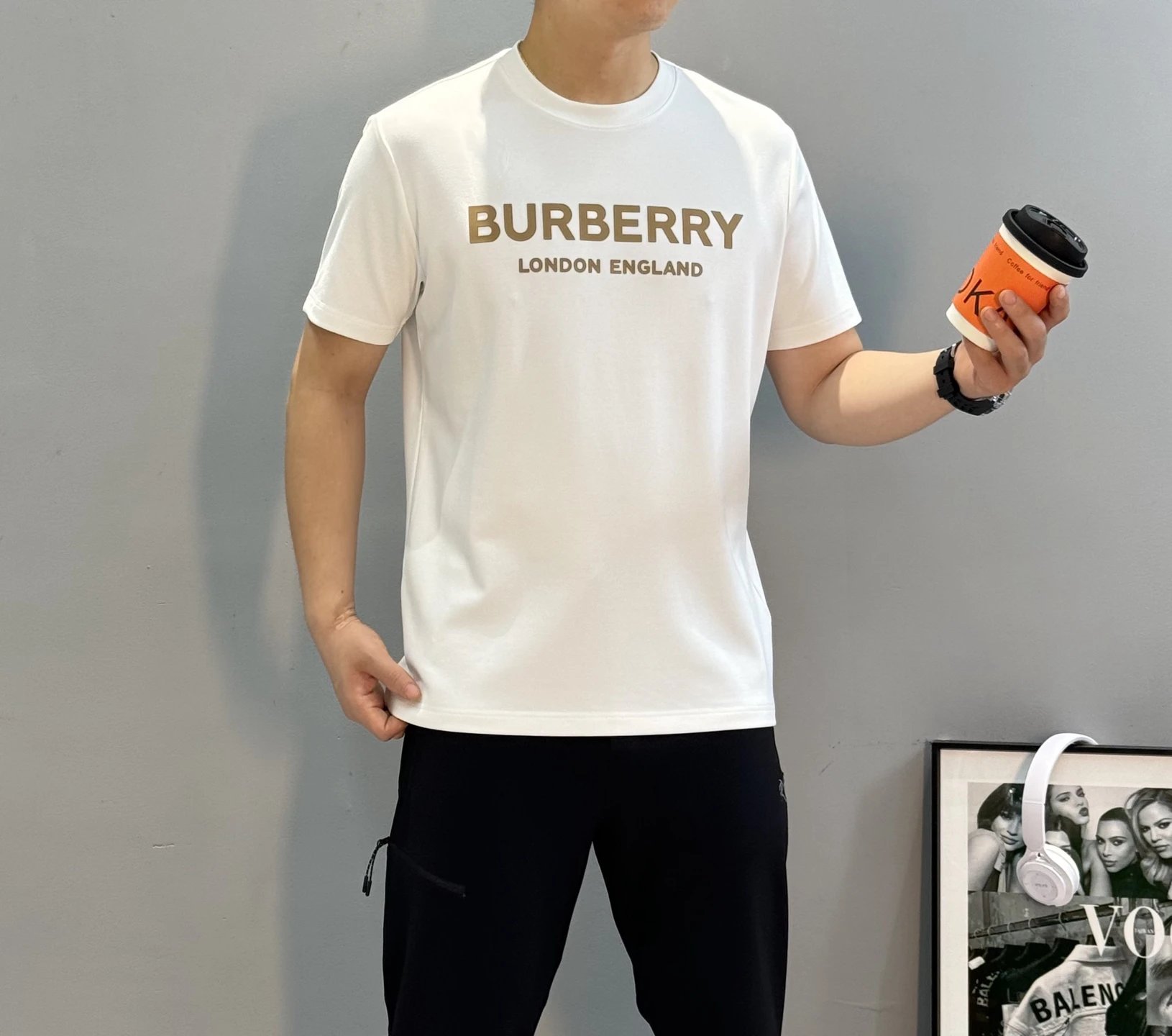 Burberry London England White Cotton Men's T-Shirt