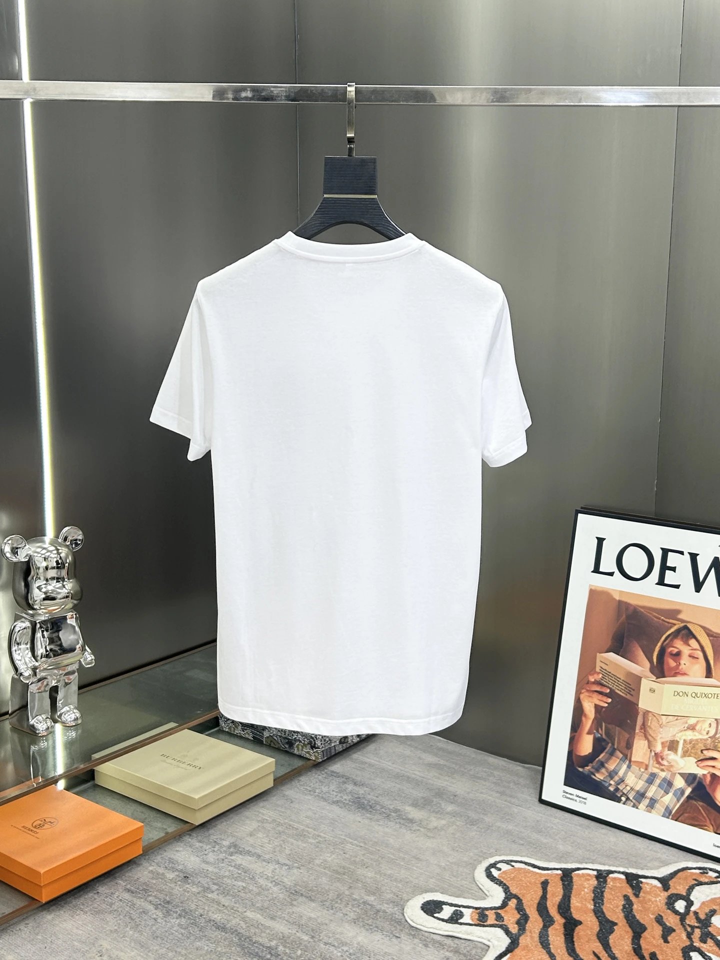 Burberry Men White T-Shirt Brown Pocket Cotton Top