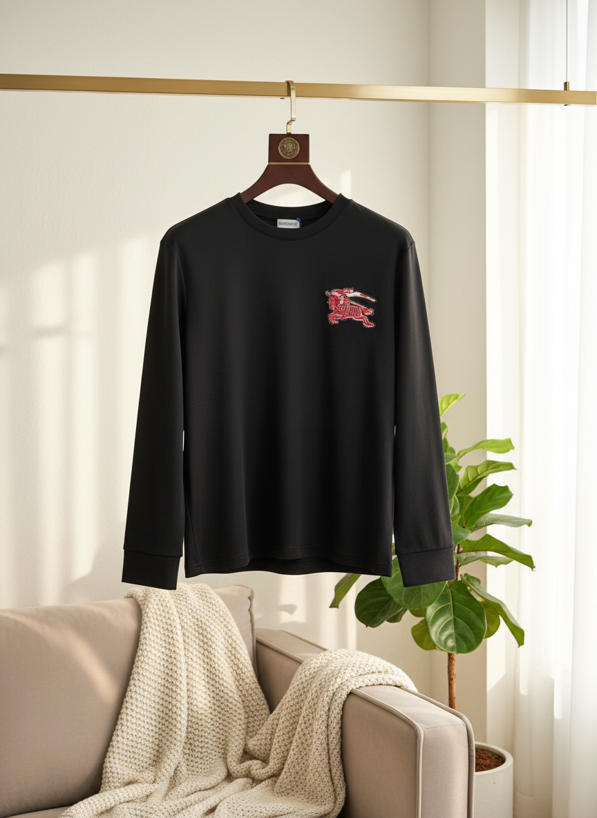 Burberry Classic Cotton Logo Hoodie Black White