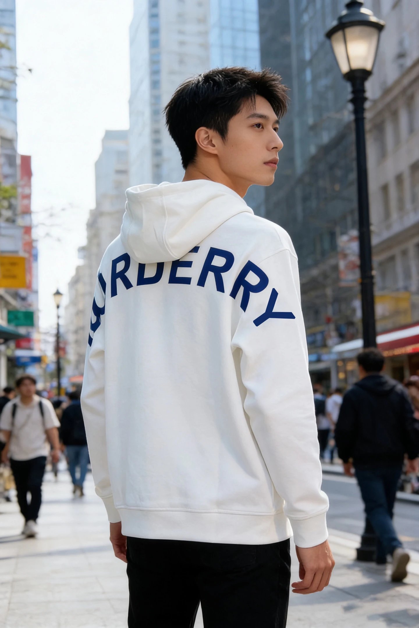 Burberry White Cotton Hoodie Men’s Luxury Pullover