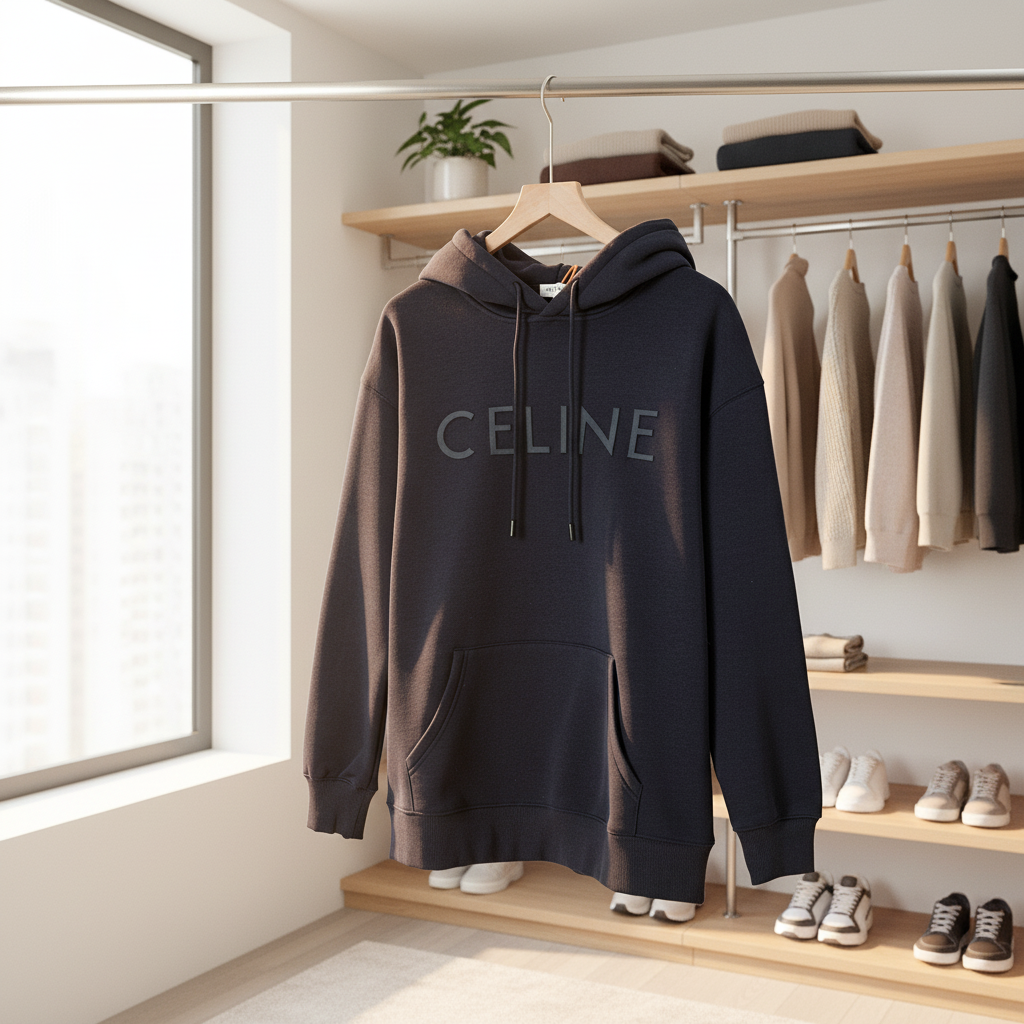 CELINE Men Hoodie Luxury Cotton Pullover Sweatshirt