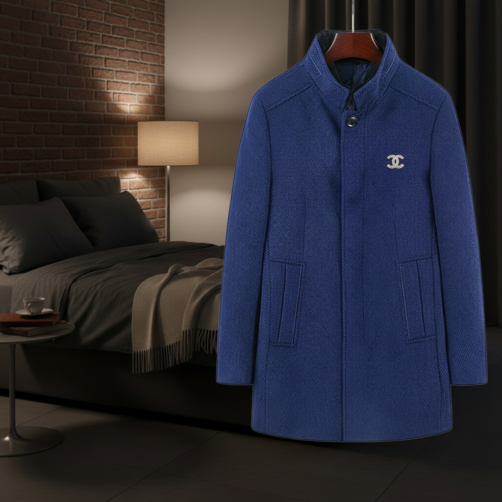 CHANEL Blue Wool Winter Jacket Women