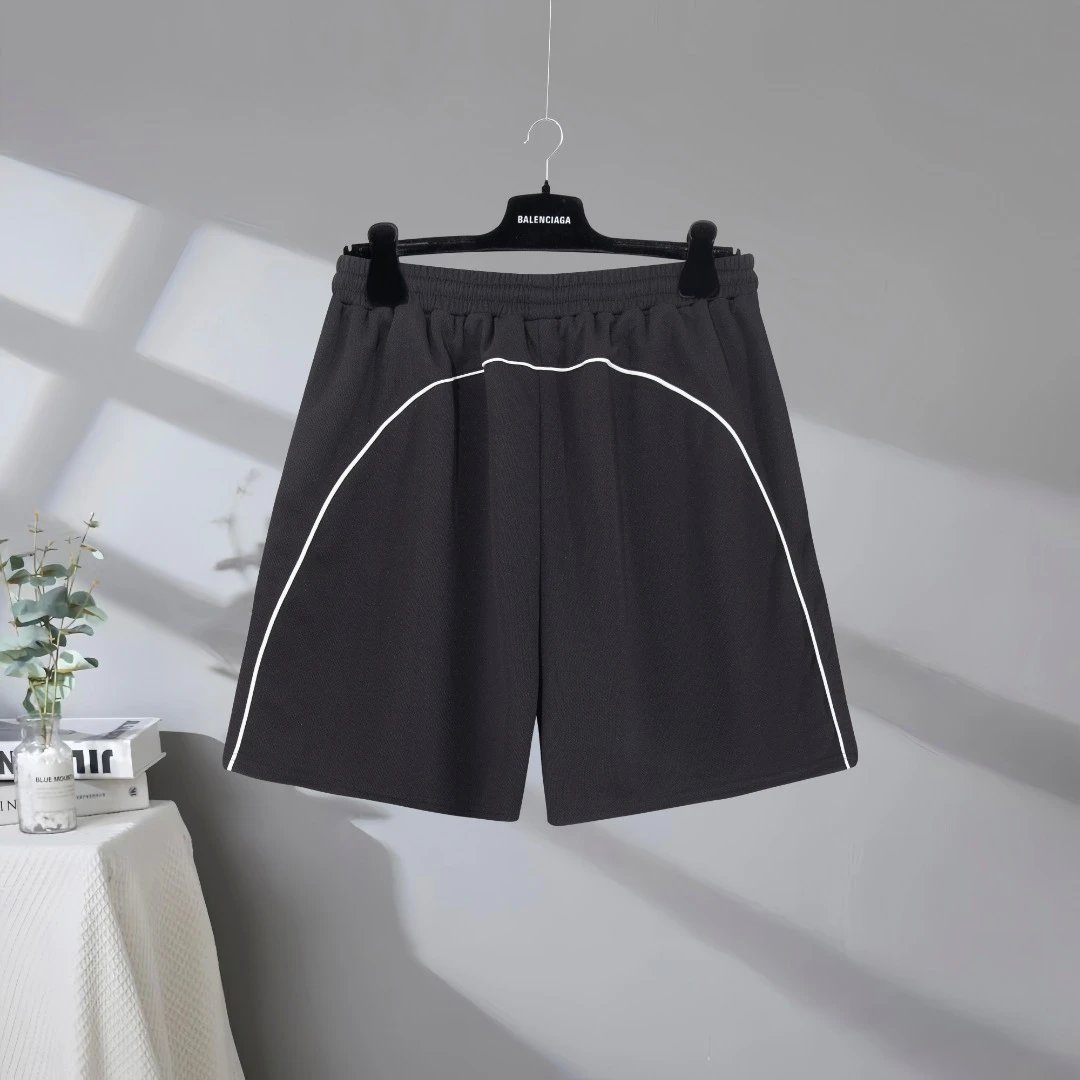 Balenciaga Men Black Lamborghini Logo Sports Shorts