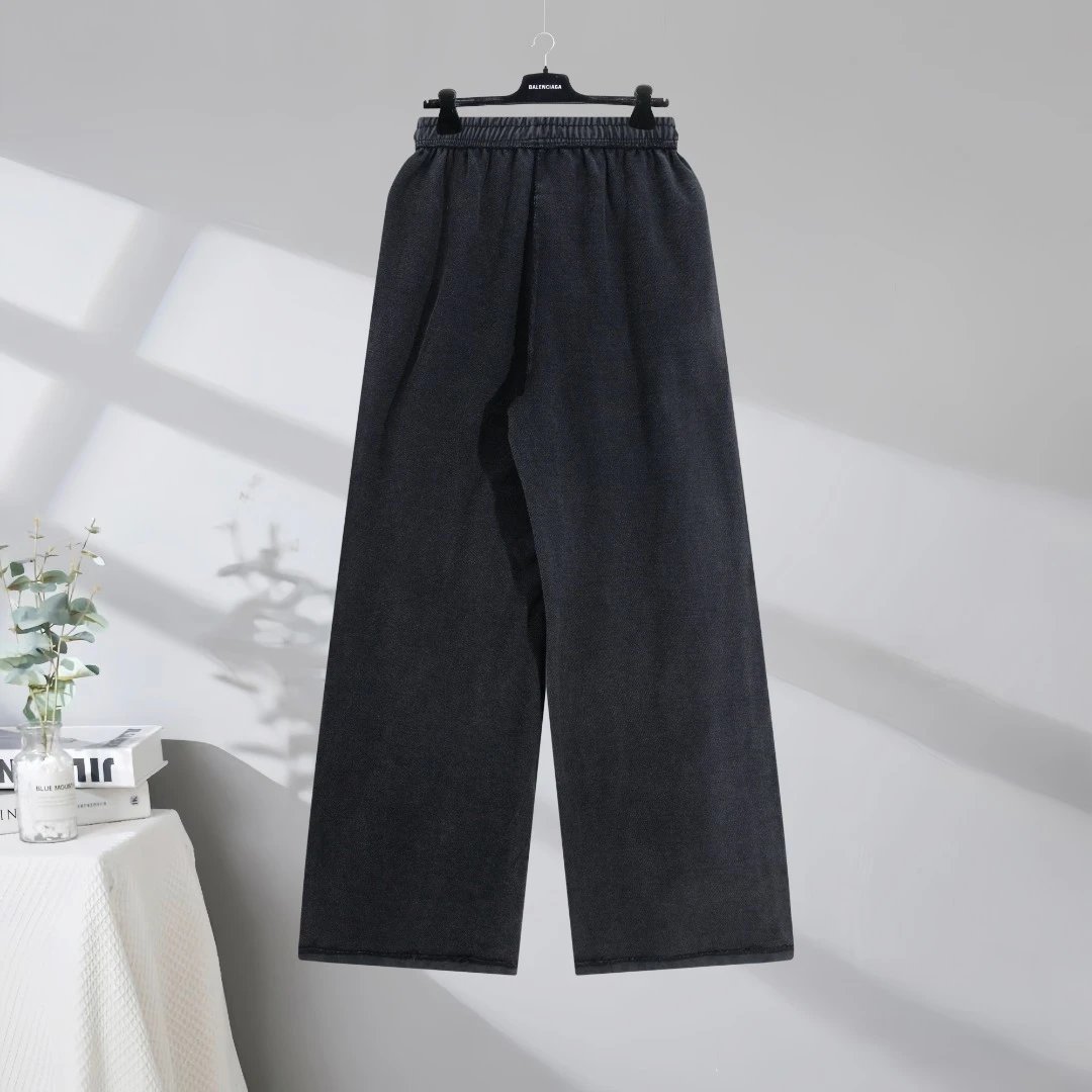 Balenciaga Wide Leg High Waist Cotton Pants