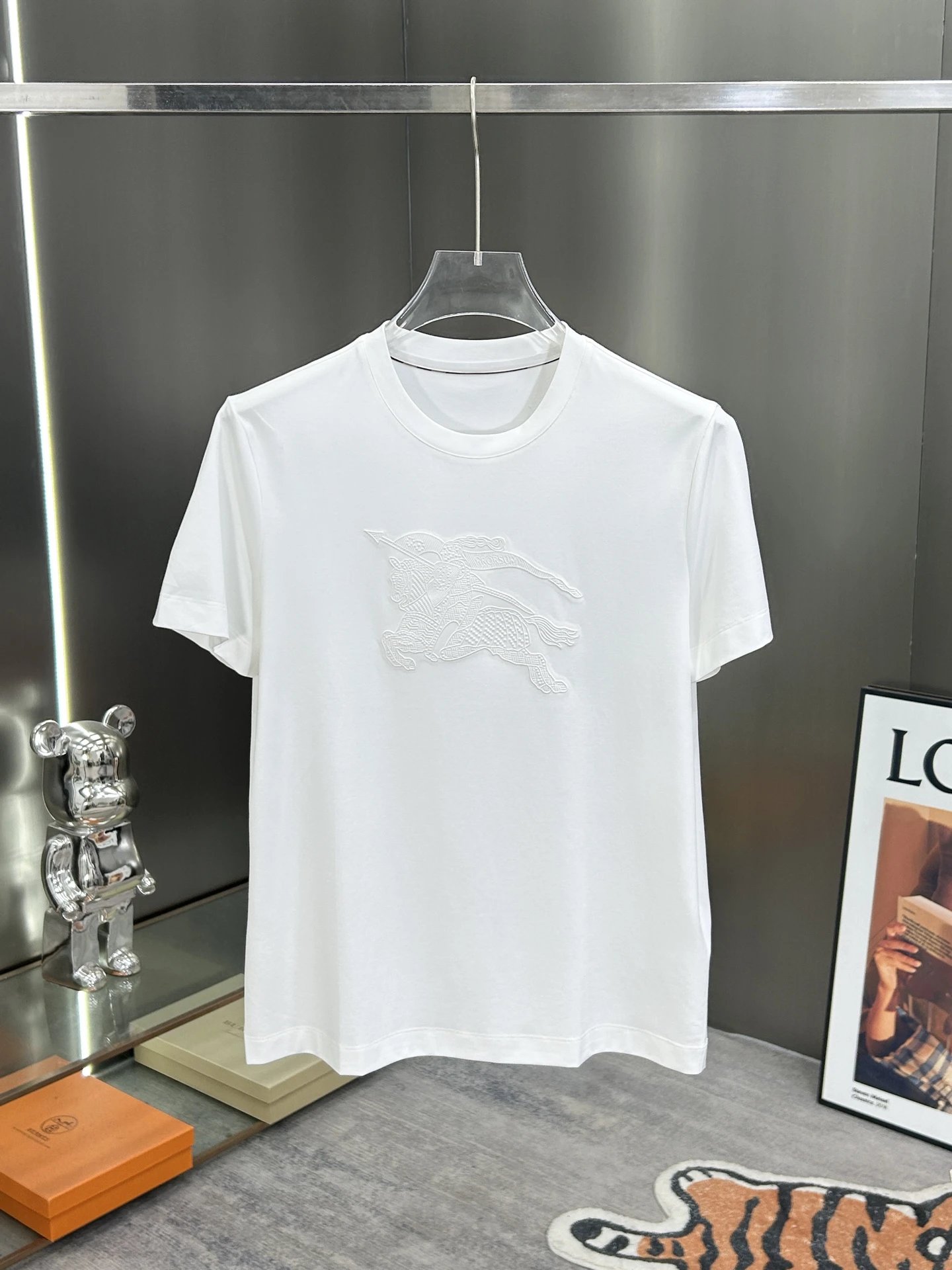 Burberry Men Classic Embroidered Logo Cotton T-Shirt