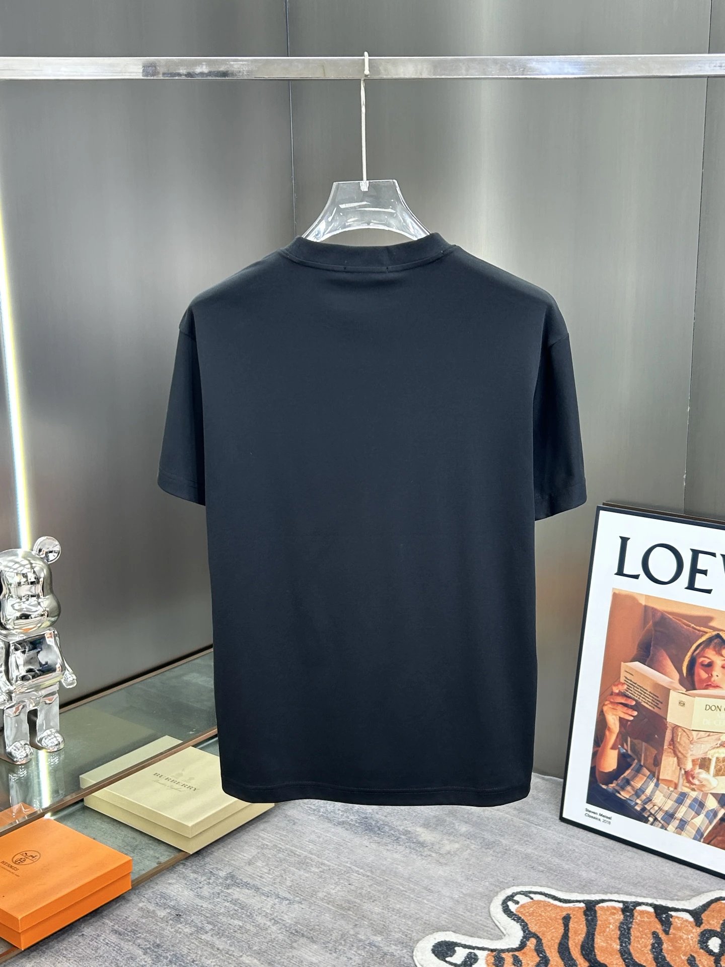 Burberry Men Black T-Shirt Vintage Check Pocket