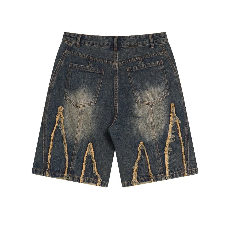 Balenciaga Distressed Denim Shorts Casual Summer