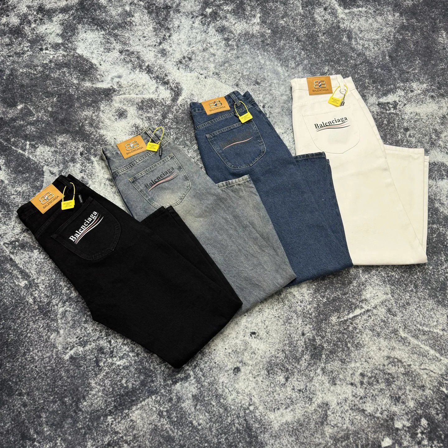 Balenciaga Black Denim Pants Straight Leg Jeans
