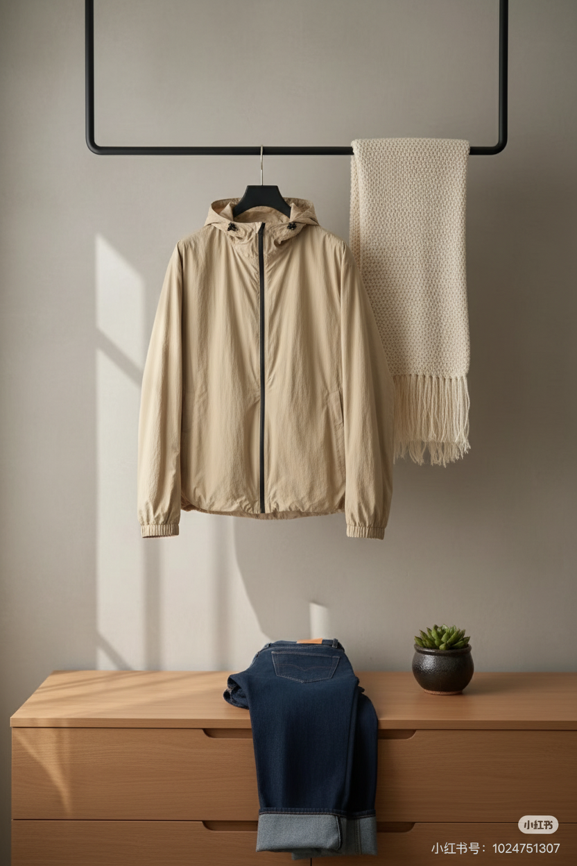 Burberry Hooded Lightweight Windbreaker Jacket