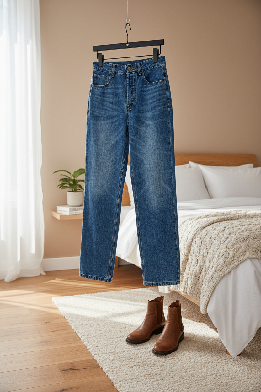 CELINE High Waist Vintage Blue Denim Pants