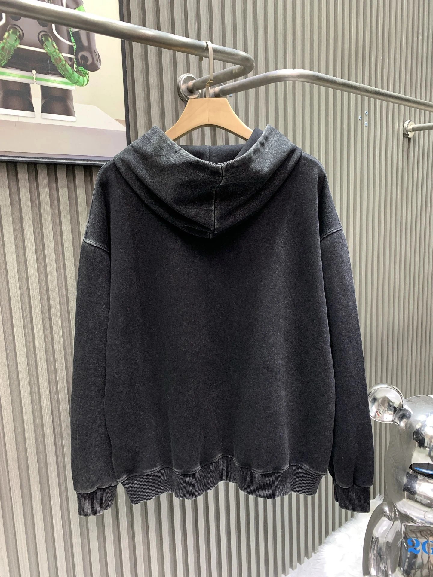 Balenciaga Vintage Black Multi Logo Cotton Hoodie