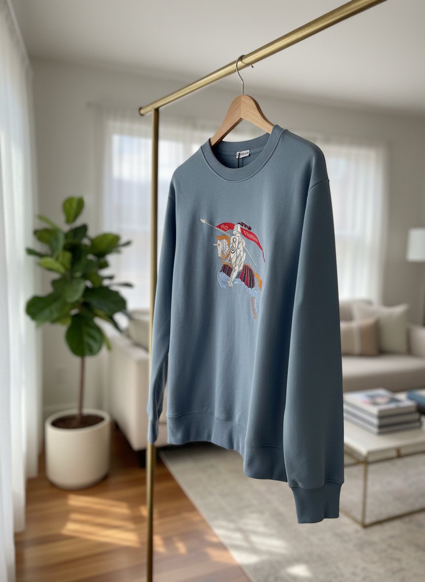 Burberry Knight Logo Cotton Hoodie Unisex Fashion Sweater
