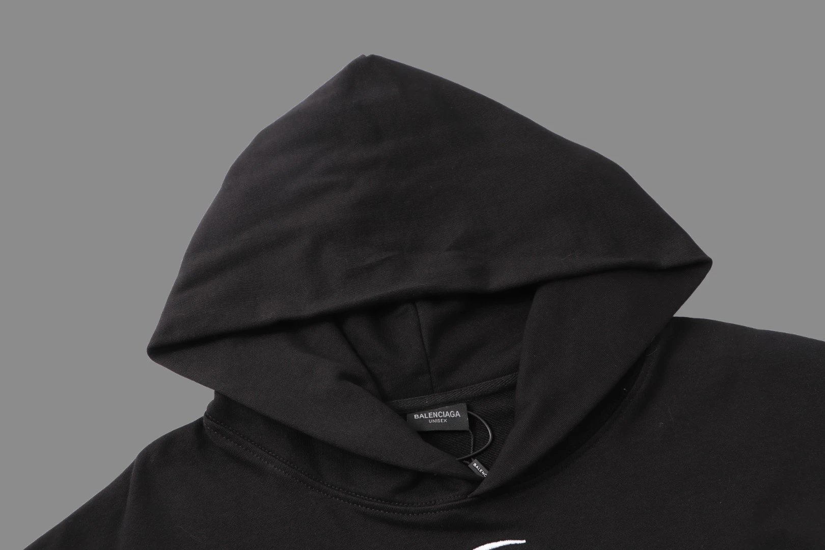 Balenciaga 01 Black Oversized Cotton Hoodie