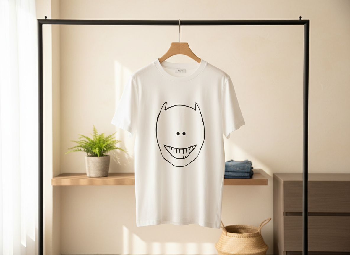 CELINE Unisex White Cotton Graphic T-Shirt