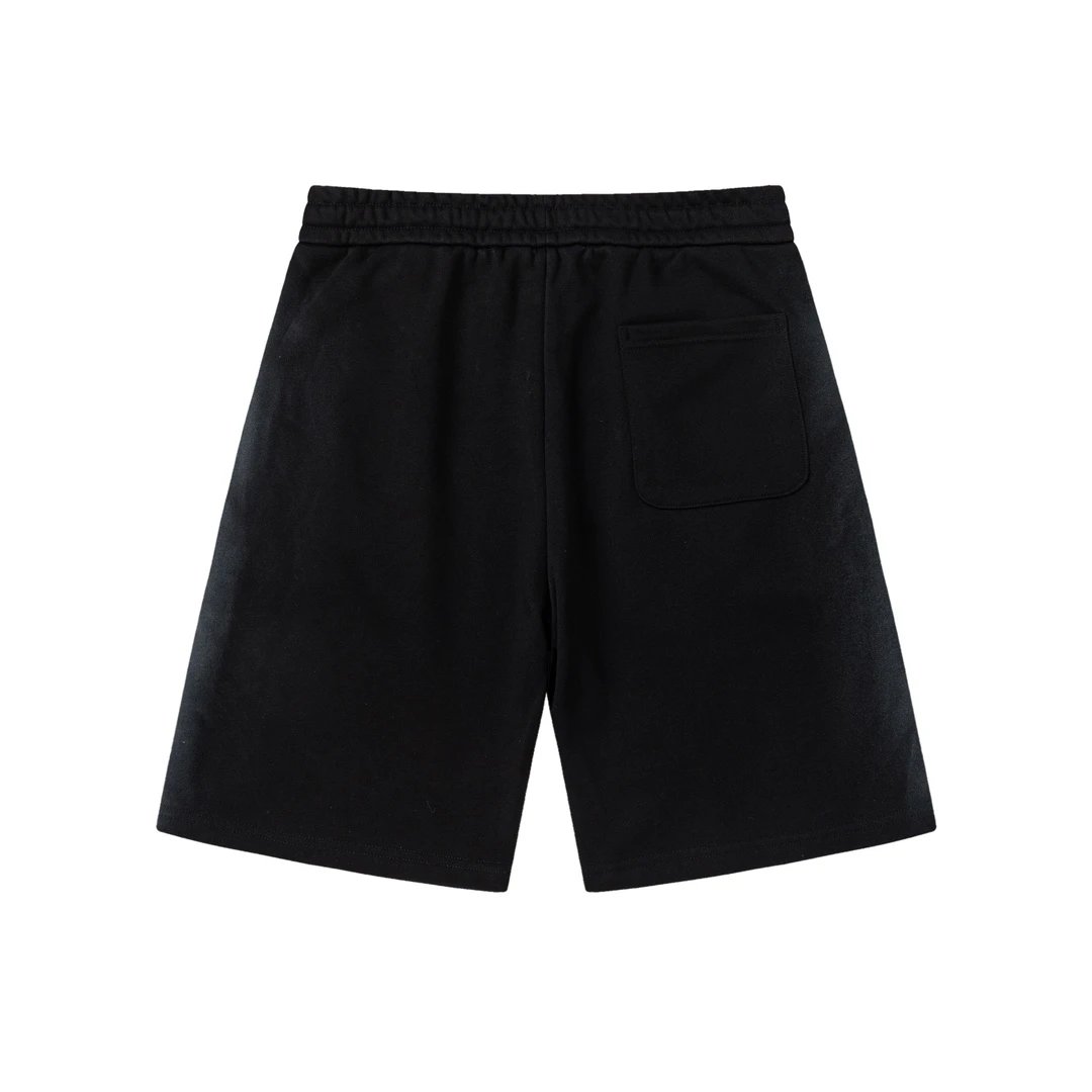 Balenciaga Men Black Cotton Drawstring Shorts