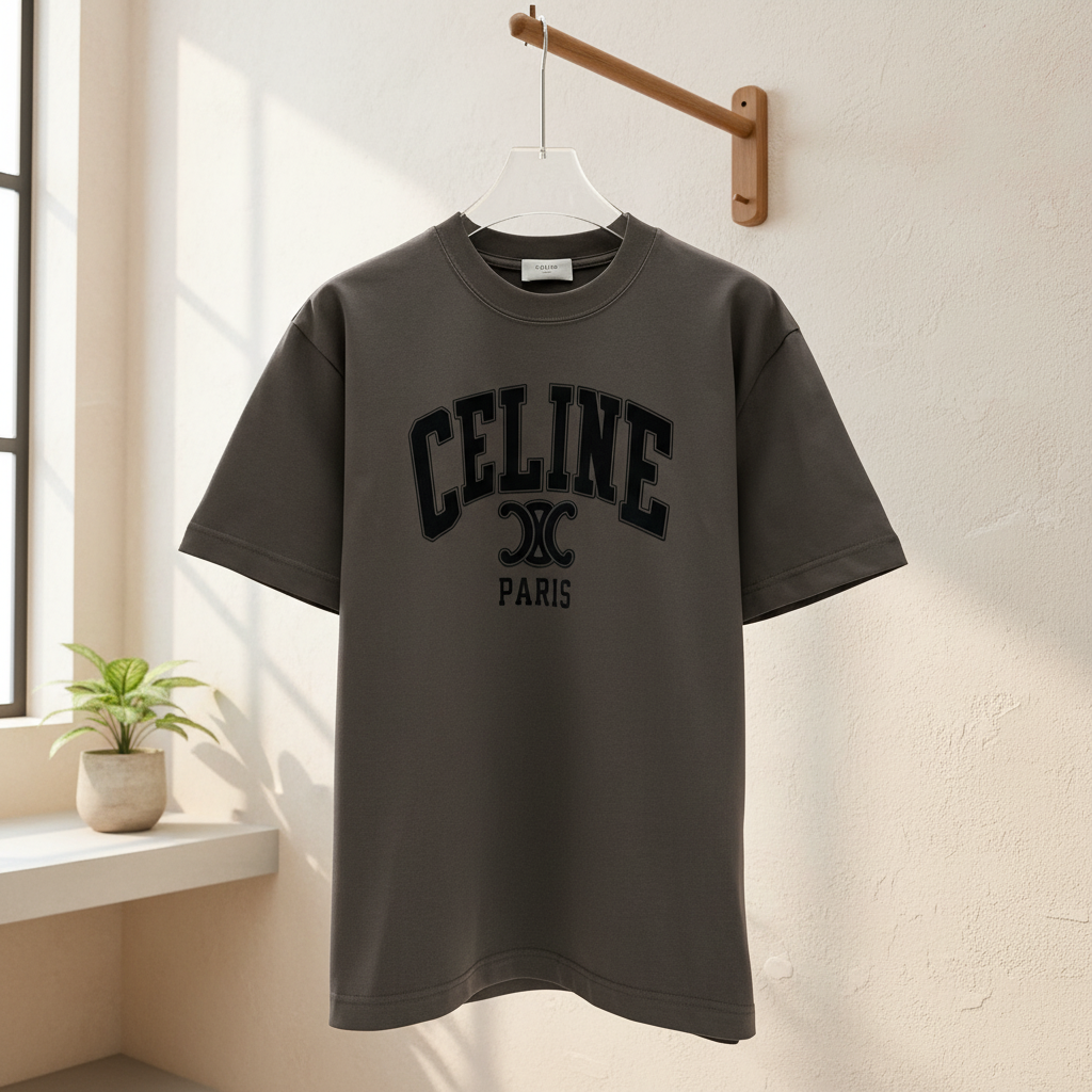 CELINE Paris Unisex Cotton Logo T-Shirt