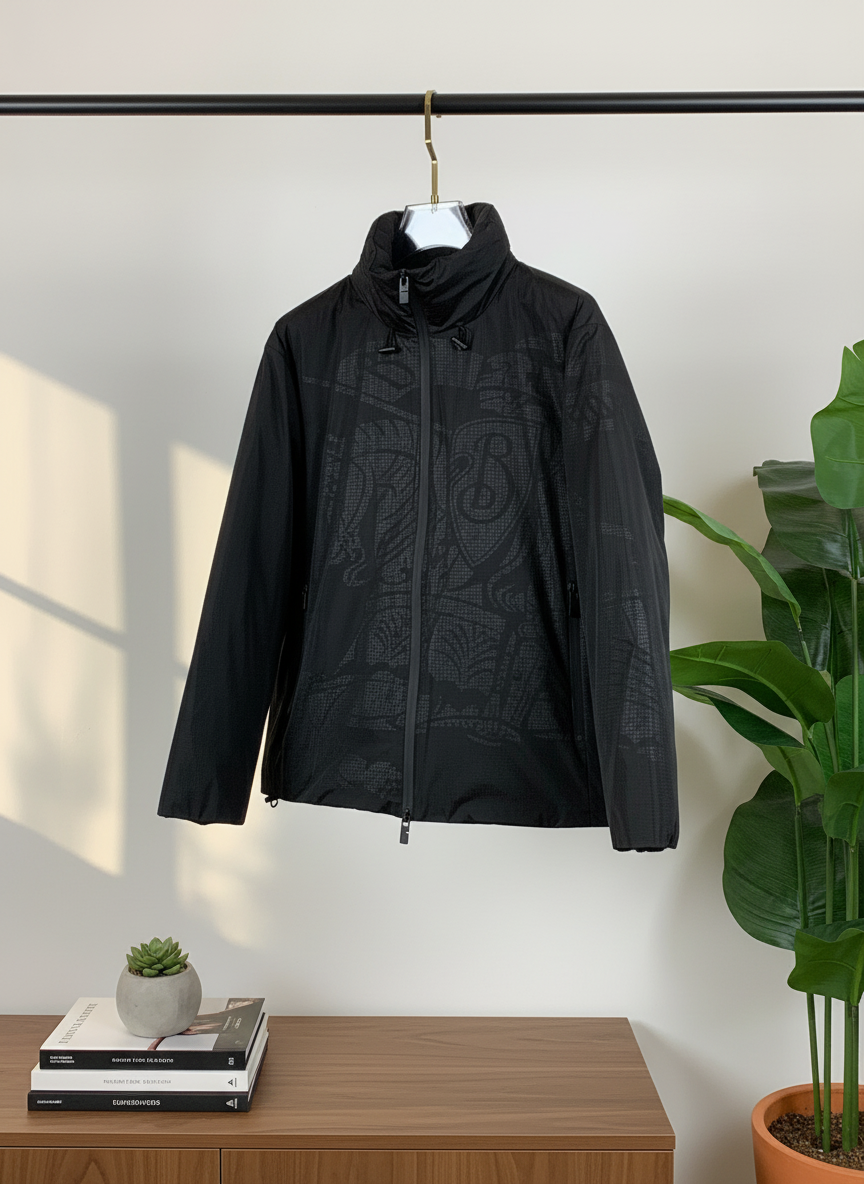 Burberry Men's Black Lightweight Windbreaker Jacket