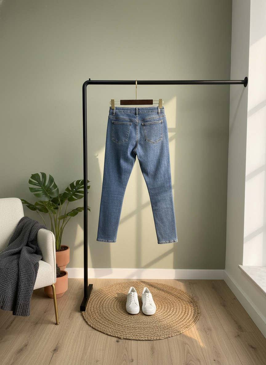 CHANEL Women High Waist Skinny Blue Denim Jeans