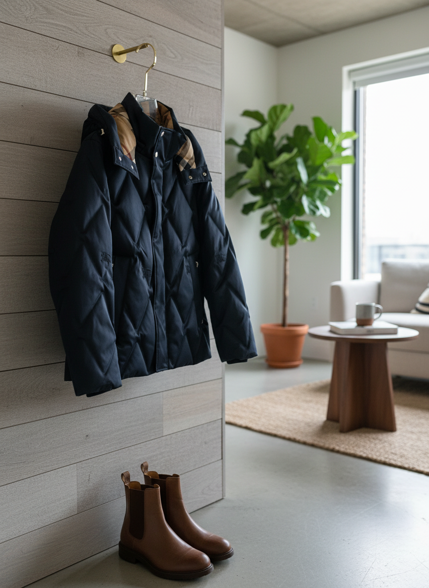Burberry Men’s Quilted Down Jacket Winter Coat