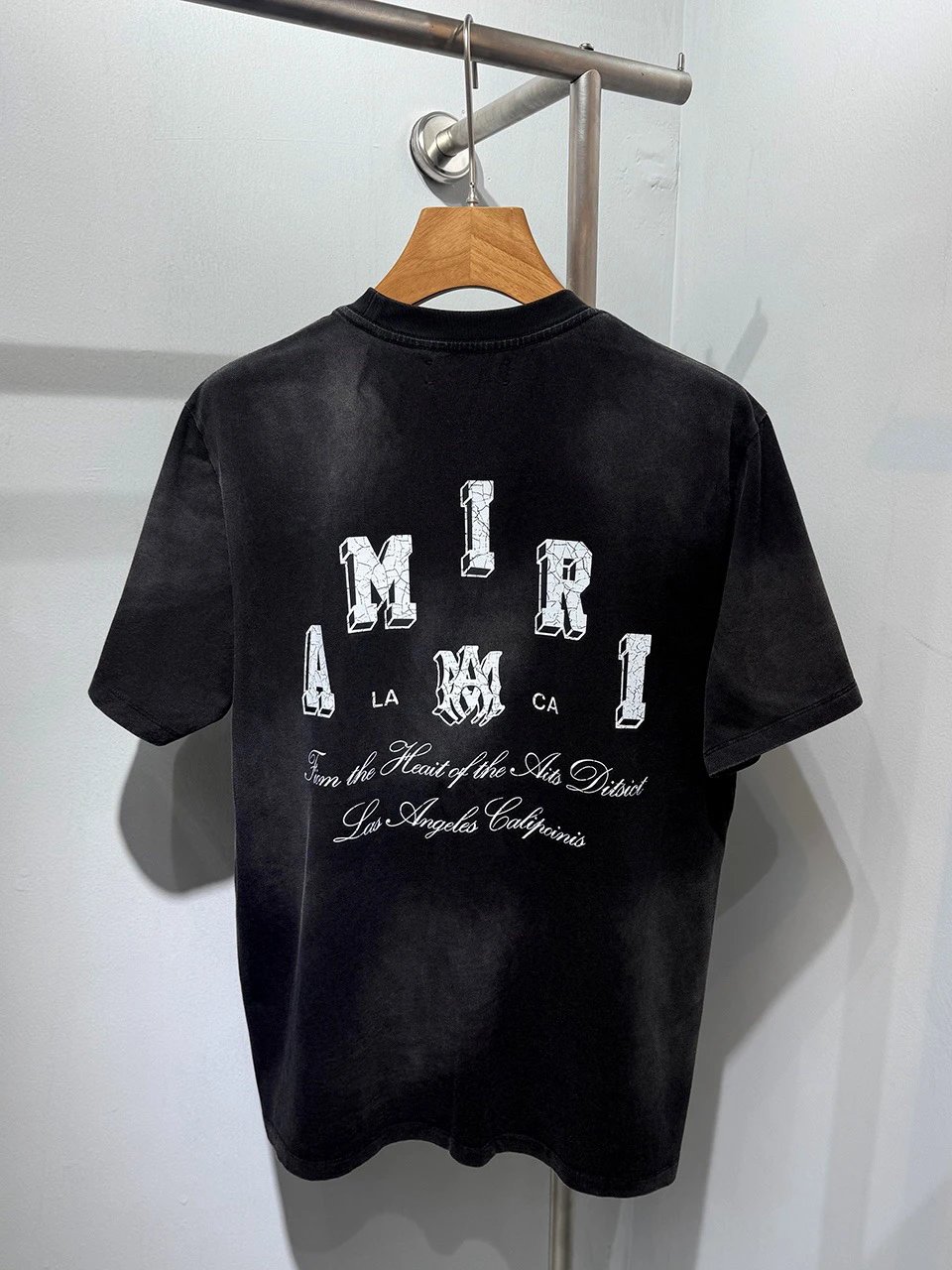 AMIRI Vintage Black Cotton Logo Unisex T-Shirt