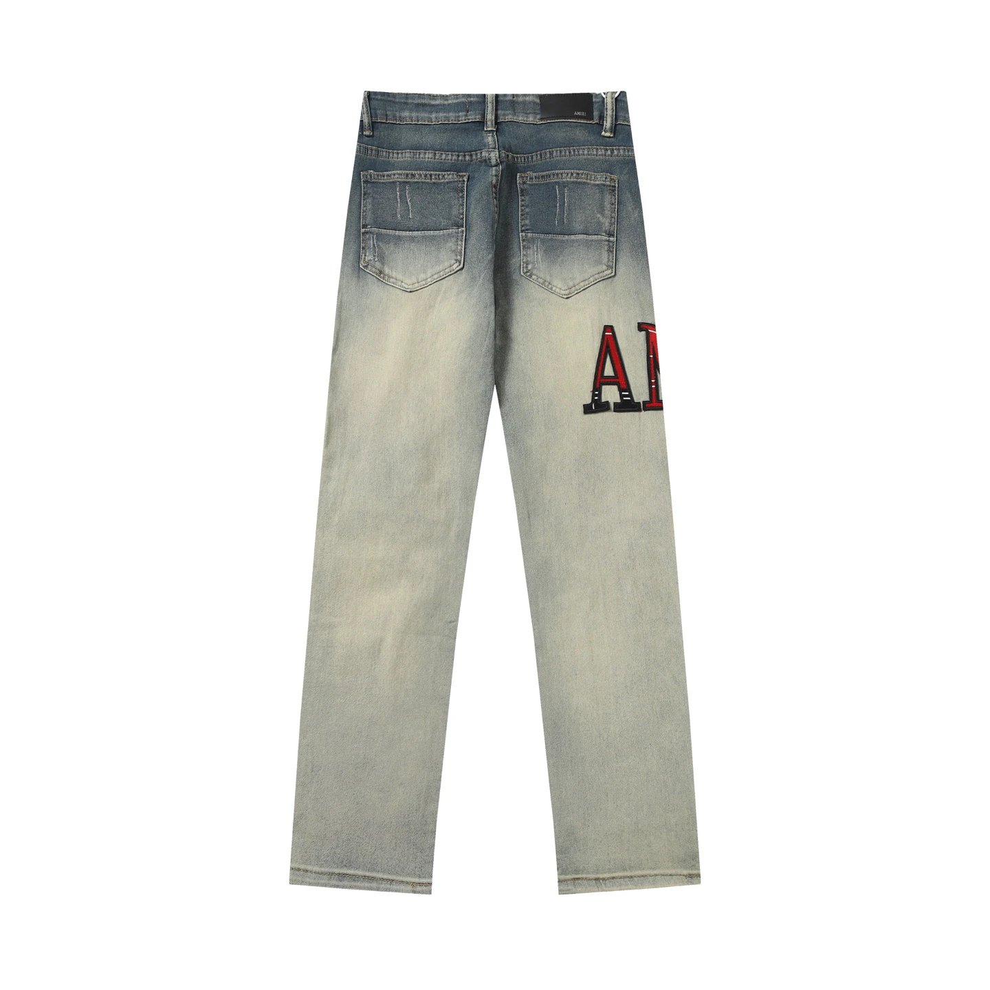 AMIRI Gradient Blue Grey Distressed Ripped Jeans Unisex Denim