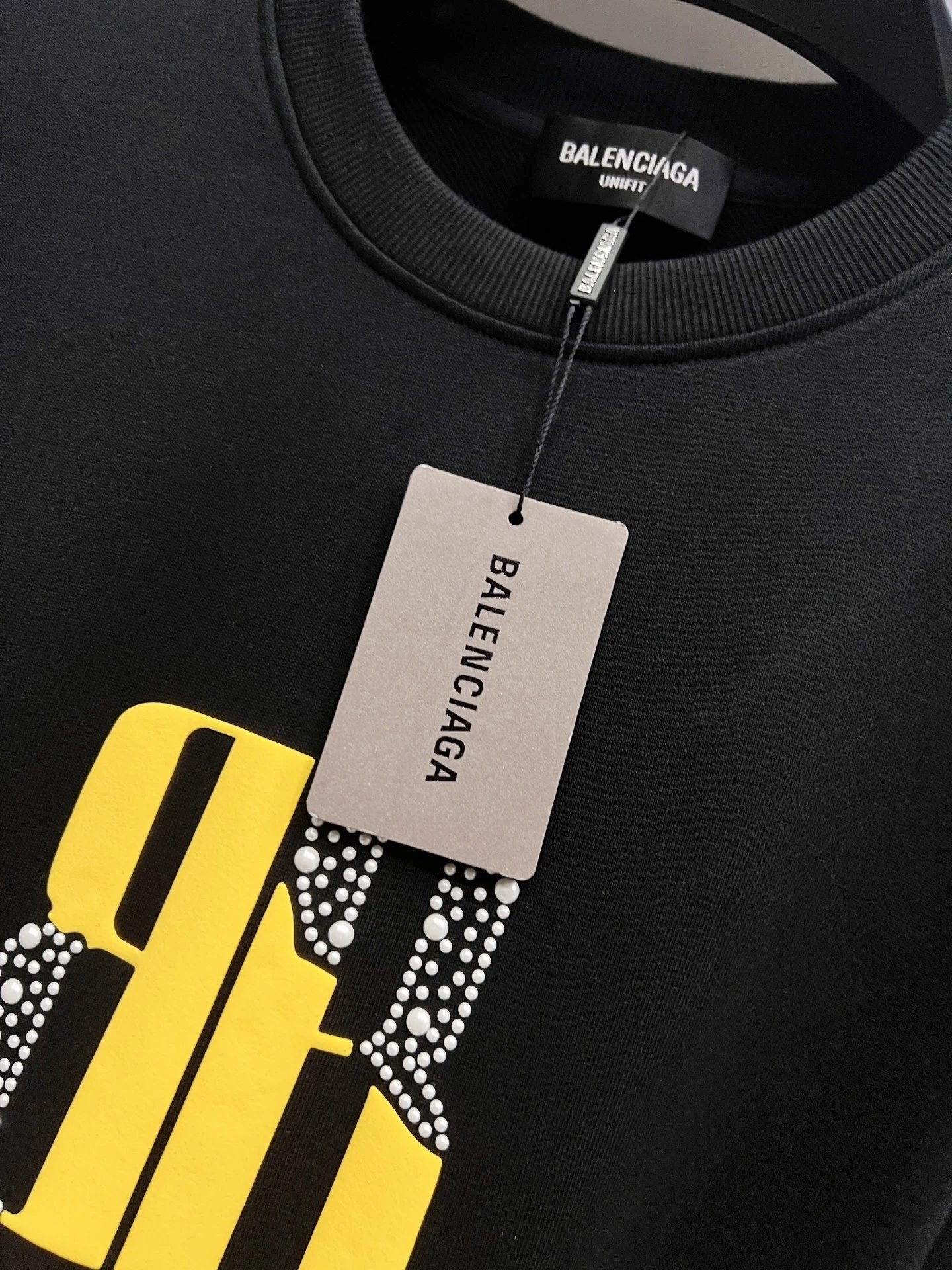 Balenciaga BB Logo Black Cotton Unisex Hoodie