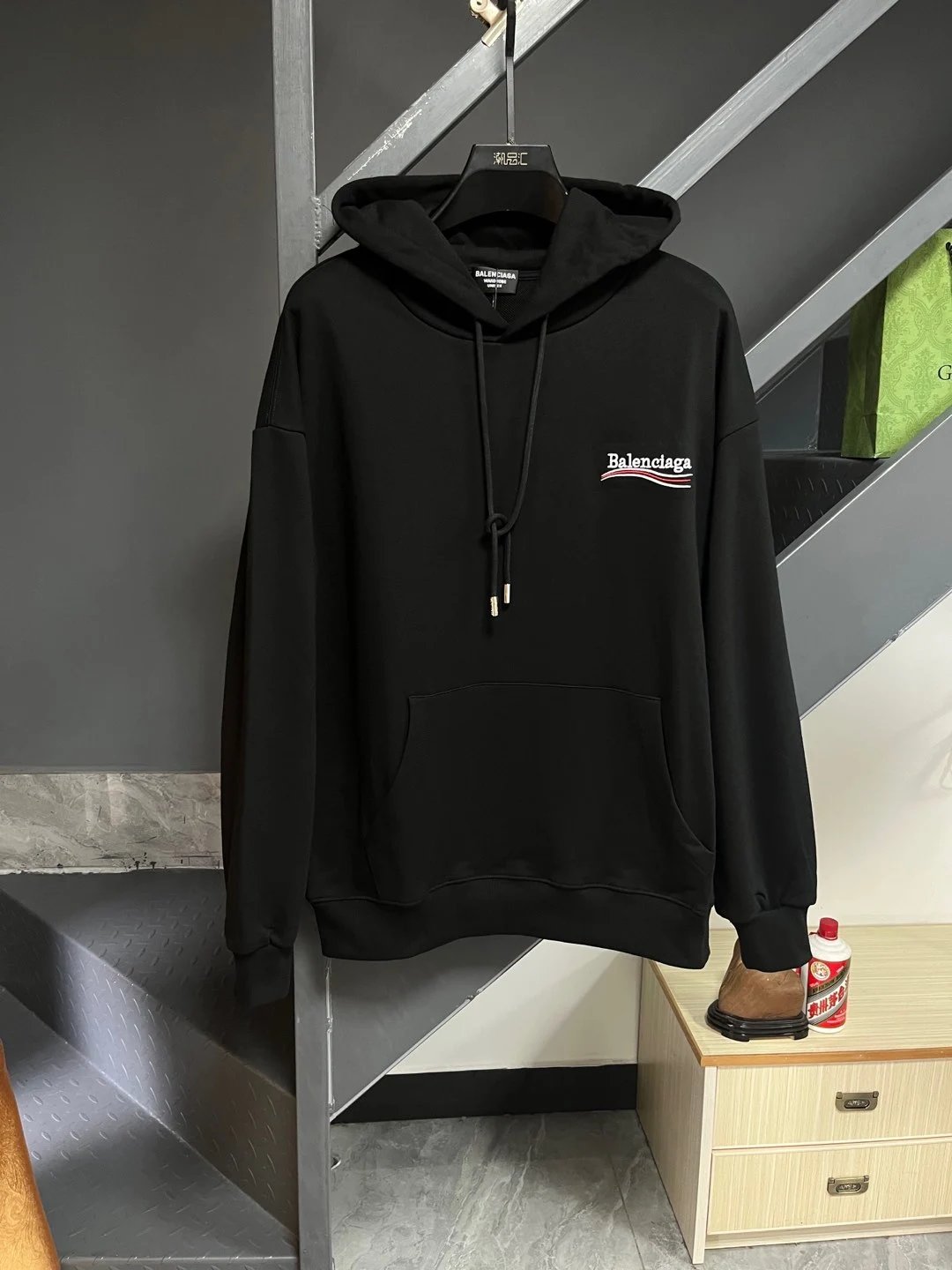 Balenciaga White Cotton Hoodie Men’s Classic Pullover